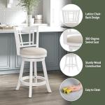 Fairfox White Swivel Counter Stool with Lattice Back