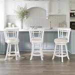 Fairfox White Swivel Counter Stool with Lattice Back