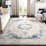 Ivory & Blue Shabby Chic Area Rug - 9' x 12