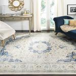 Ivory & Blue Shabby Chic Area Rug - 9' x 12