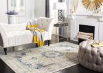 Ivory & Blue Shabby Chic Area Rug - 9' x 12