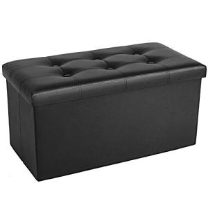 Cosyland Foldable Ottoman Bench with Storage - Black