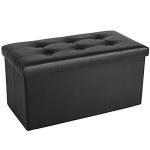 Cosyland Foldable Ottoman Bench with Storage - Black