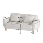 Beige 66" Mid Century Modern Loveseat Sofa