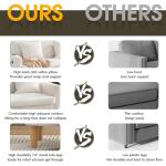 Beige 66" Mid Century Modern Loveseat Sofa