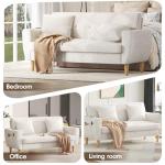 Beige 66" Mid Century Modern Loveseat Sofa