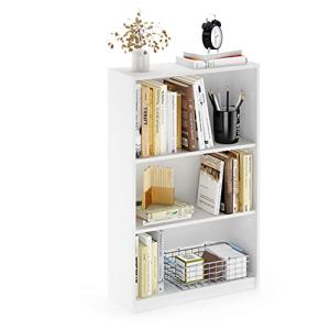FURINNO JAYA 3-Tier Adjustable Bookcase, White