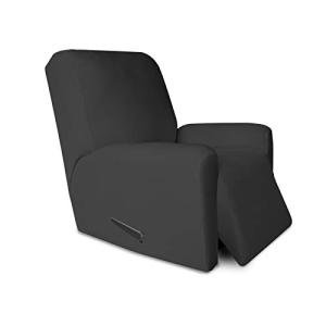 Super Stretch Dark Gray Sofa Slipcover with Pocket