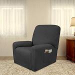 Super Stretch Dark Gray Sofa Slipcover with Pocket