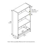 FURINNO JAYA 3-Tier Adjustable Bookcase, White