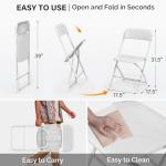 VINGLI 10 Pack White Folding Chairs for Events