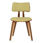 Jaguar Mid-Century Dining Chair, Walnut & Green