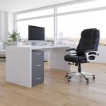 3-Drawer Lockable File Cabinet, Mobile Charcoal