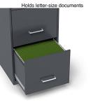 3-Drawer Lockable File Cabinet, Mobile Charcoal