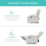 Modern Linen Electric Power Lift Recliner - Ivory
