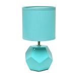 Blue Round Prism Mini Table Lamp with Shade