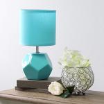 Blue Round Prism Mini Table Lamp with Shade