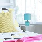 Blue Round Prism Mini Table Lamp with Shade