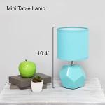 Blue Round Prism Mini Table Lamp with Shade
