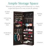 Freestanding Jewelry Armoire with Mirror and Storage
