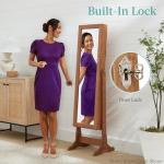Freestanding Jewelry Armoire with Mirror and Storage