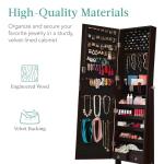 Freestanding Jewelry Armoire with Mirror and Storage
