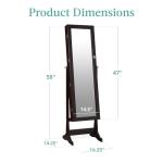 Freestanding Jewelry Armoire with Mirror and Storage