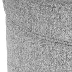 Light Gray Upholstered Round Storage Ottoman