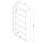 South Shore Axess Royal Cherry 5-Shelf Bookcase