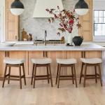 Set of 3 Farmhouse Saddle Seat Bar Stools