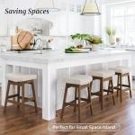 Set of 3 Farmhouse Saddle Seat Bar Stools