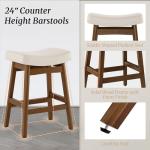 Set of 3 Farmhouse Saddle Seat Bar Stools