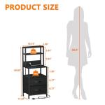 Furnulem Tall Nightstand with Shelves and Drawers