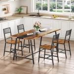 Set of 2 Rustic Wooden Dining Chairs