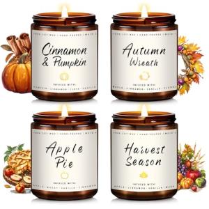 Auelife 4 Pack Fall Scented Candle Set