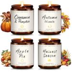 Auelife 4 Pack Fall Scented Candle Set
