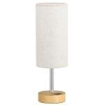 Dimmable Wood Bedside Table Lamp with USB Charging