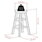 Rustic Gray and Teak Ivy Counter Stool 24