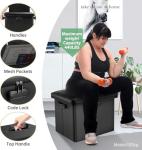 Fireproof Storage Ottoman with Lock and Handles