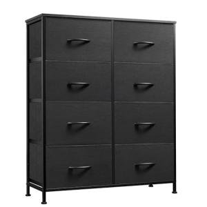 Tall Fabric Dresser with 8 Drawers - Charcoal Black