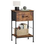 Rustic Brown Nightstand with Storage Drawer
