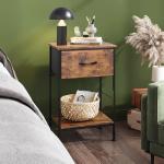 Rustic Brown Nightstand with Storage Drawer