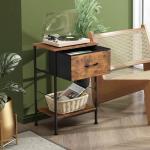 Rustic Brown Nightstand with Storage Drawer