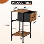 Rustic Brown Nightstand with Storage Drawer