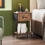 Rustic Brown Nightstand with Storage Drawer