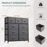 YITAHOME 9-Drawer Fabric Dresser in Dark Grey