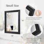 Black Rectangle Wall Mirror with Wooden Frame
