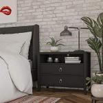Her Majesty Black 2 Drawer Nightstand by Novogratz
