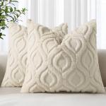 Cozy Beige Faux Fur Cushion Covers - 45x45 cm