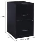 Black Metal 2 Drawer File Cabinet